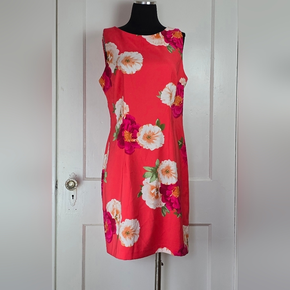 NWOT Alyx Coral Floral Sheath Dress 12